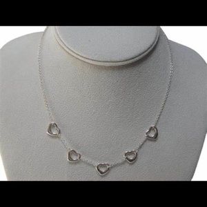 Tiffany and Co RARE Elsa Peretti 5 Heart Necklace